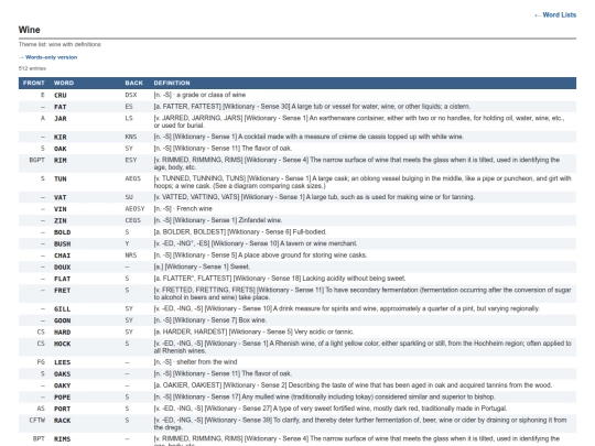word-lists/published-themes/wine screenshot