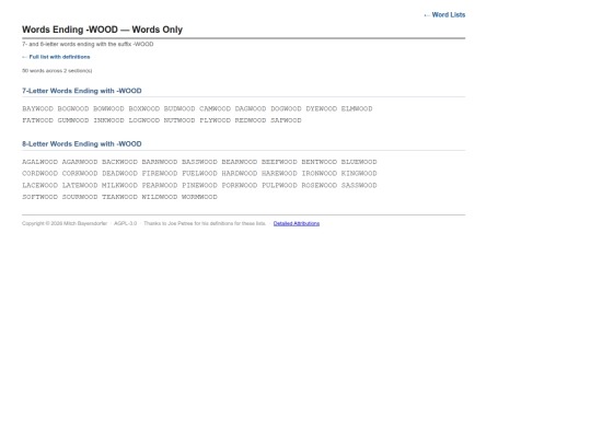 word-lists/suffix78-wood-words screenshot