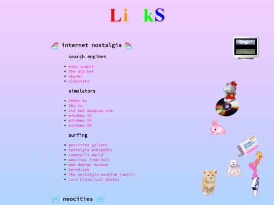 links screenshot