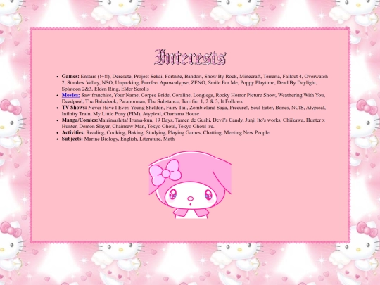 interests screenshot