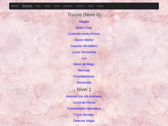 DyD5/Conjuros/Bardo screenshot