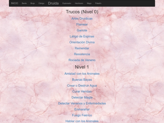 DyD5/Conjuros/Druida screenshot