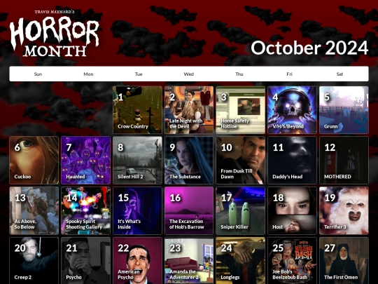 horror-month/2024/calendar screenshot