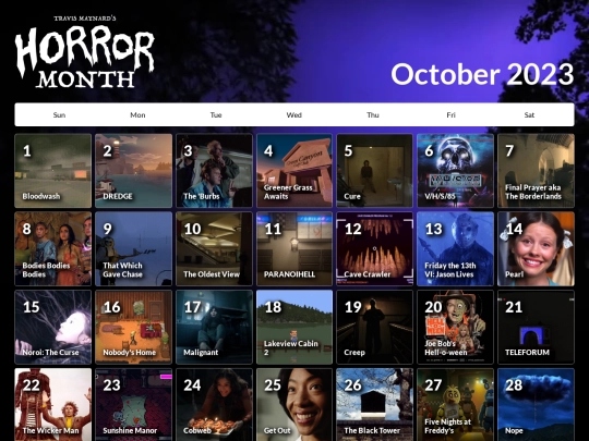 horror-month/legacy/calendar/2023 screenshot
