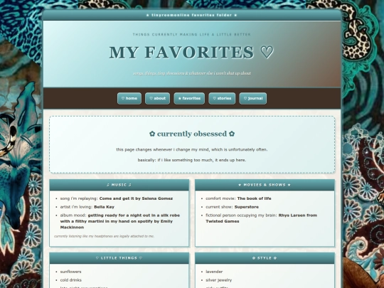 favorites screenshot