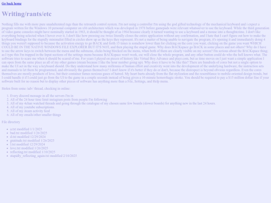writing screenshot