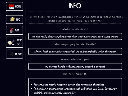 info screenshot