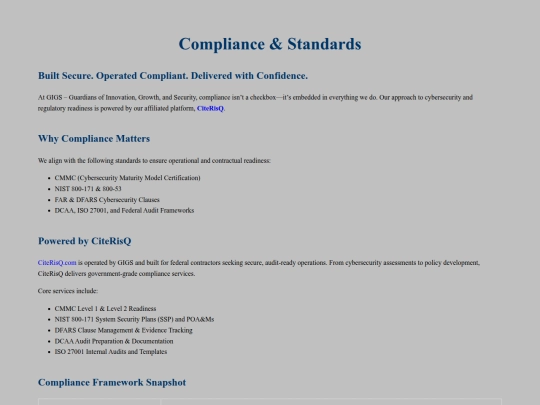 ComplianceStandards screenshot