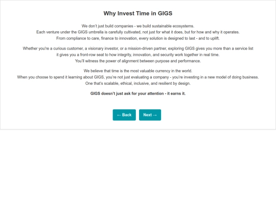 WhyInvestTimeInGIGS screenshot