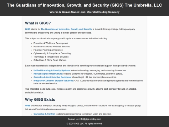 about-GIGS-LLC screenshot