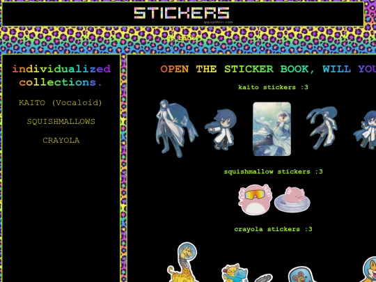 miscellaneous sites/COLLECTIONS/STICKER_BOOK screenshot