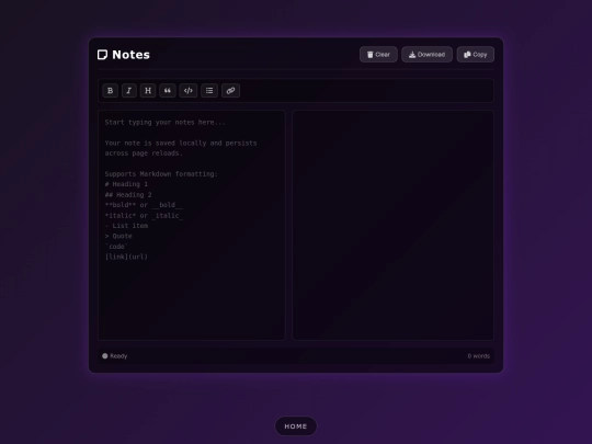 notes screenshot