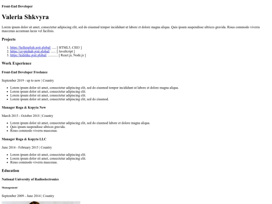 resume screenshot