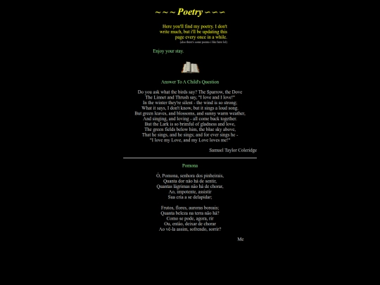 Old Site/poetry screenshot
