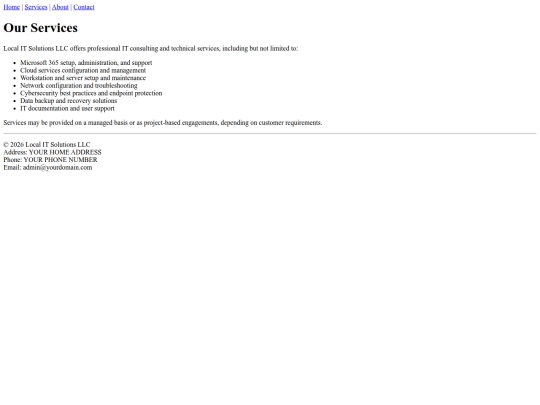 services screenshot