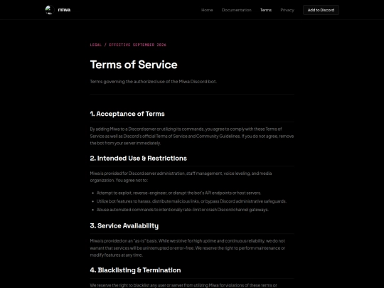 terms screenshot