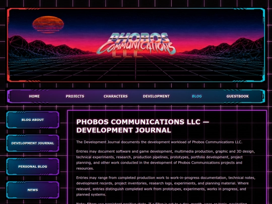 blog/development-journal screenshot