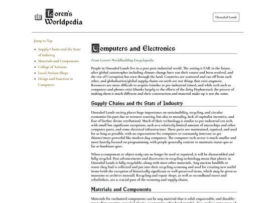 worldpedia/articles/unsealed-lands/magic-and-technology/computers-and-electronics screenshot