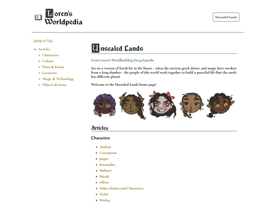 worldpedia/articles/unsealed-lands/unsealed-lands-home screenshot