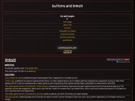 buttonsnlinks screenshot