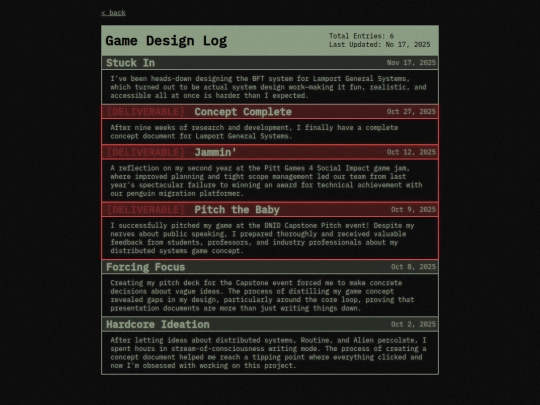 gamelog screenshot
