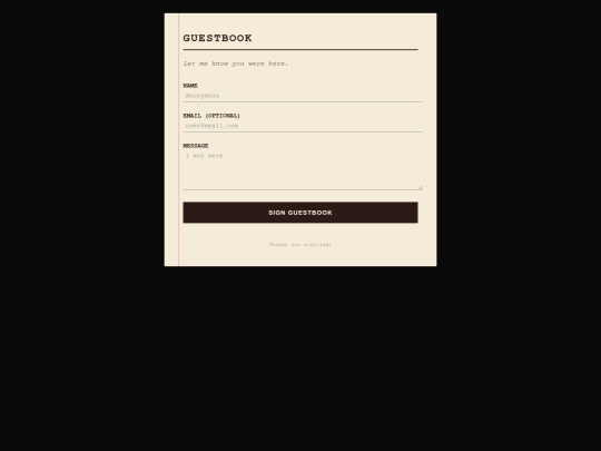 guestbook screenshot