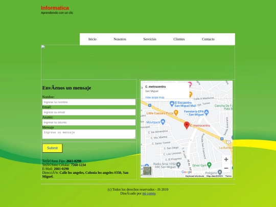 proyecto/contacto screenshot