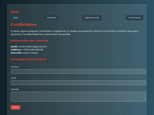 App Web/contactanos screenshot