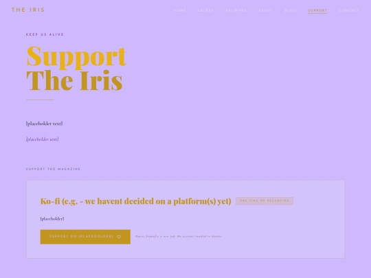 support screenshot