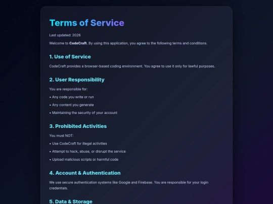 terms screenshot