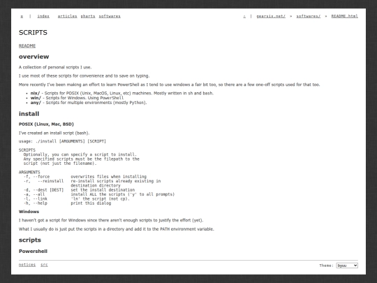 softwares/scripts/README screenshot