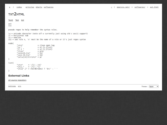 softwares/txt2html/ast screenshot