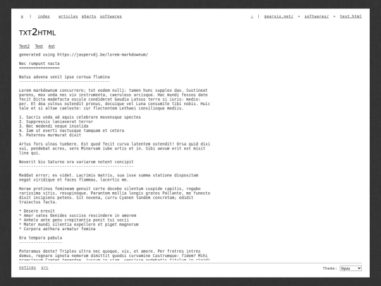 softwares/txt2html/test screenshot