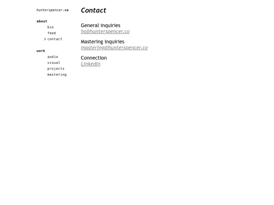 about/contact screenshot