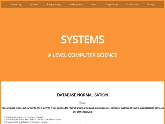 Systems screenshot