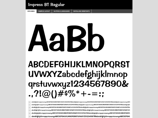 font folder/impress-bt-58d9dc6098a03-demo screenshot