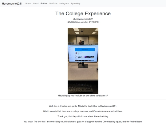 entries/thecollegeexperience screenshot
