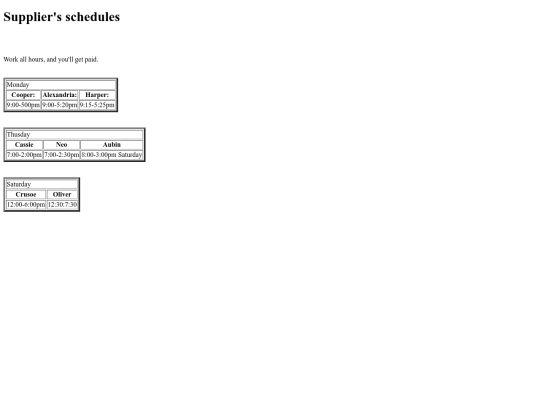 Web desgin/Tables screenshot