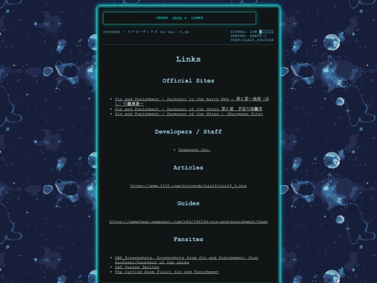 links screenshot