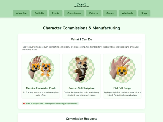 commissions screenshot