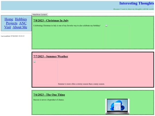 blog screenshot