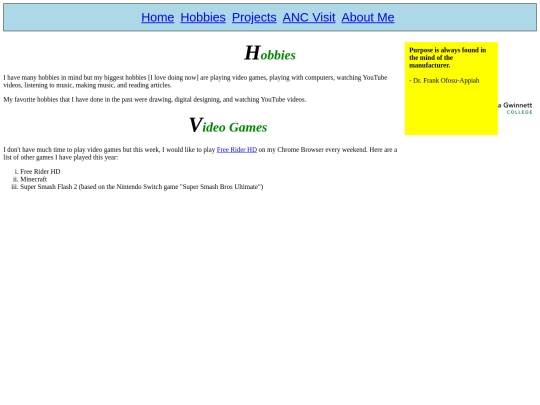 hobbies screenshot