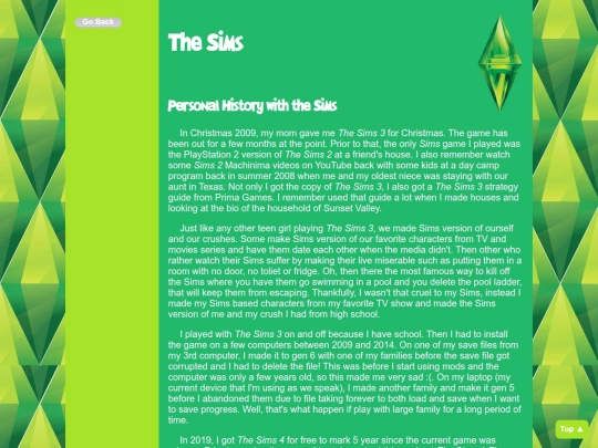 Interest pages/TheSims screenshot