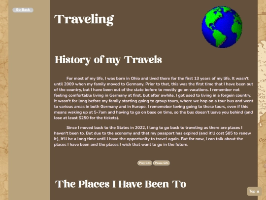 Interest pages/Traveling screenshot