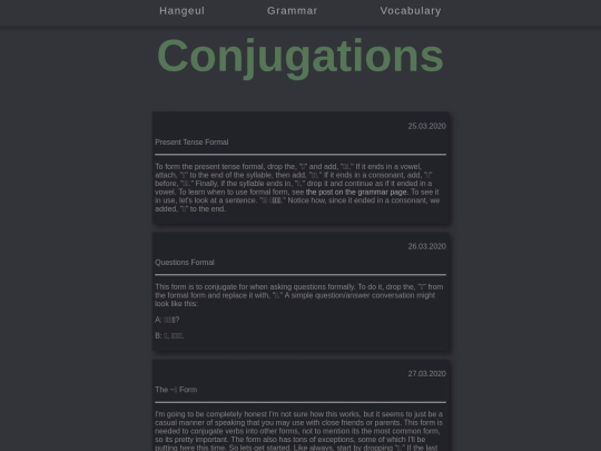 grammar/conjugations screenshot