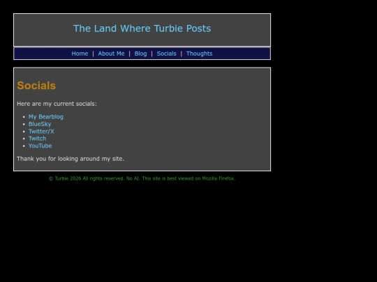 Socials screenshot