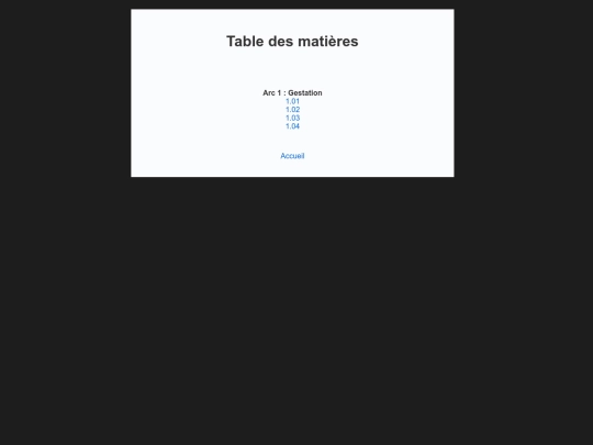 Worm/Table des matières screenshot