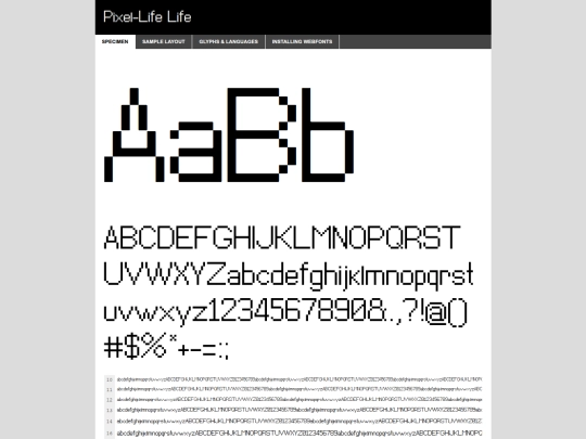 fonts/pixel/pixel-life-demo screenshot