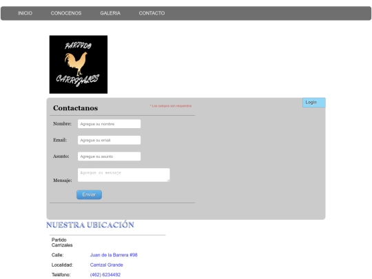 proyecto/contacto screenshot
