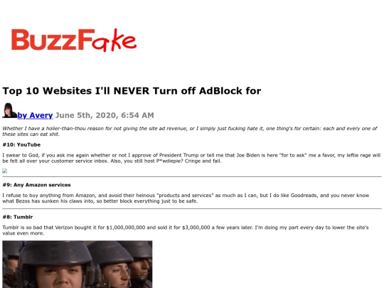 buzzfake/top10websites screenshot
